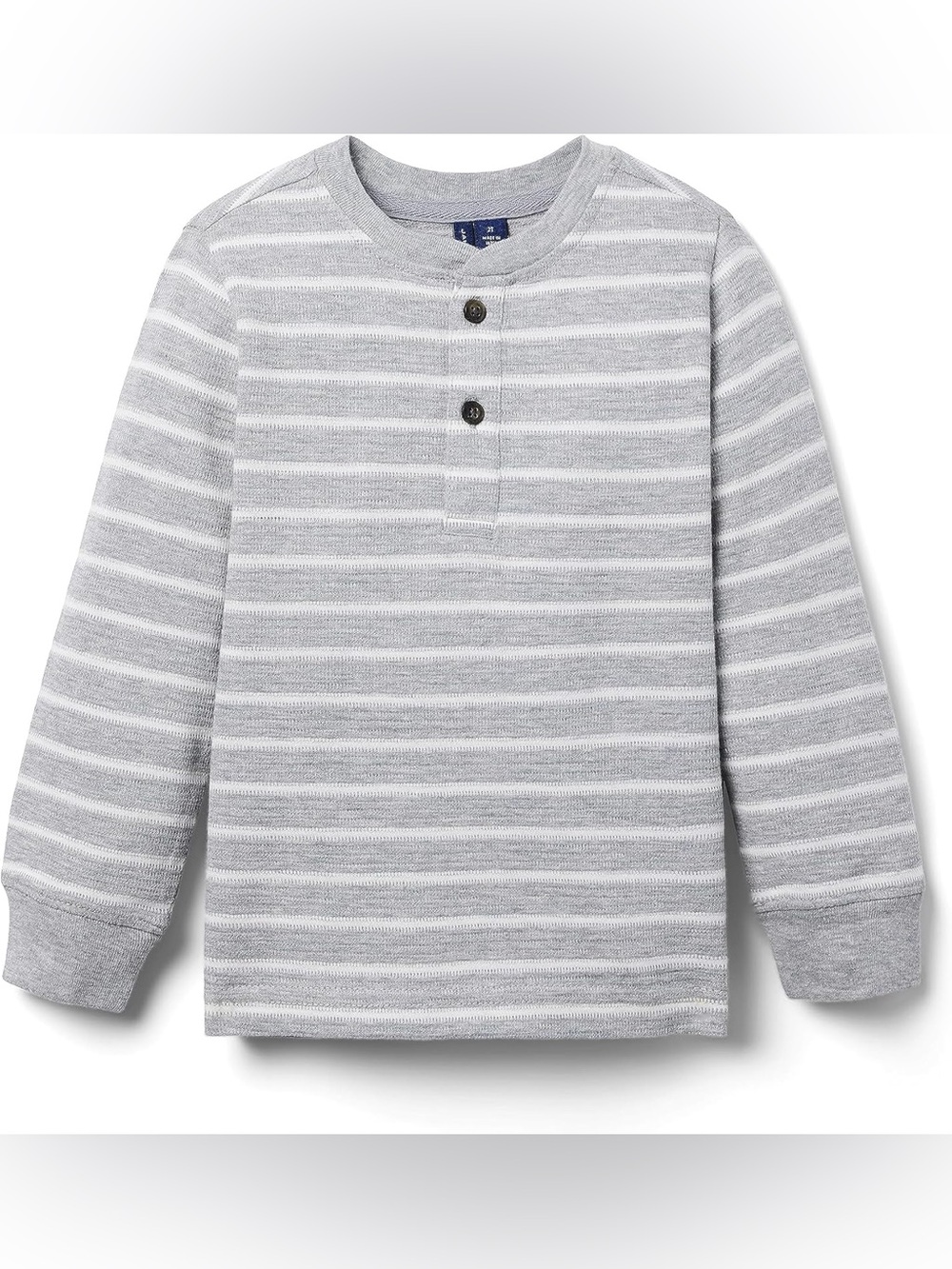 Janie and Jack boys Striped Grey Long-Sleeve Henley Top 6